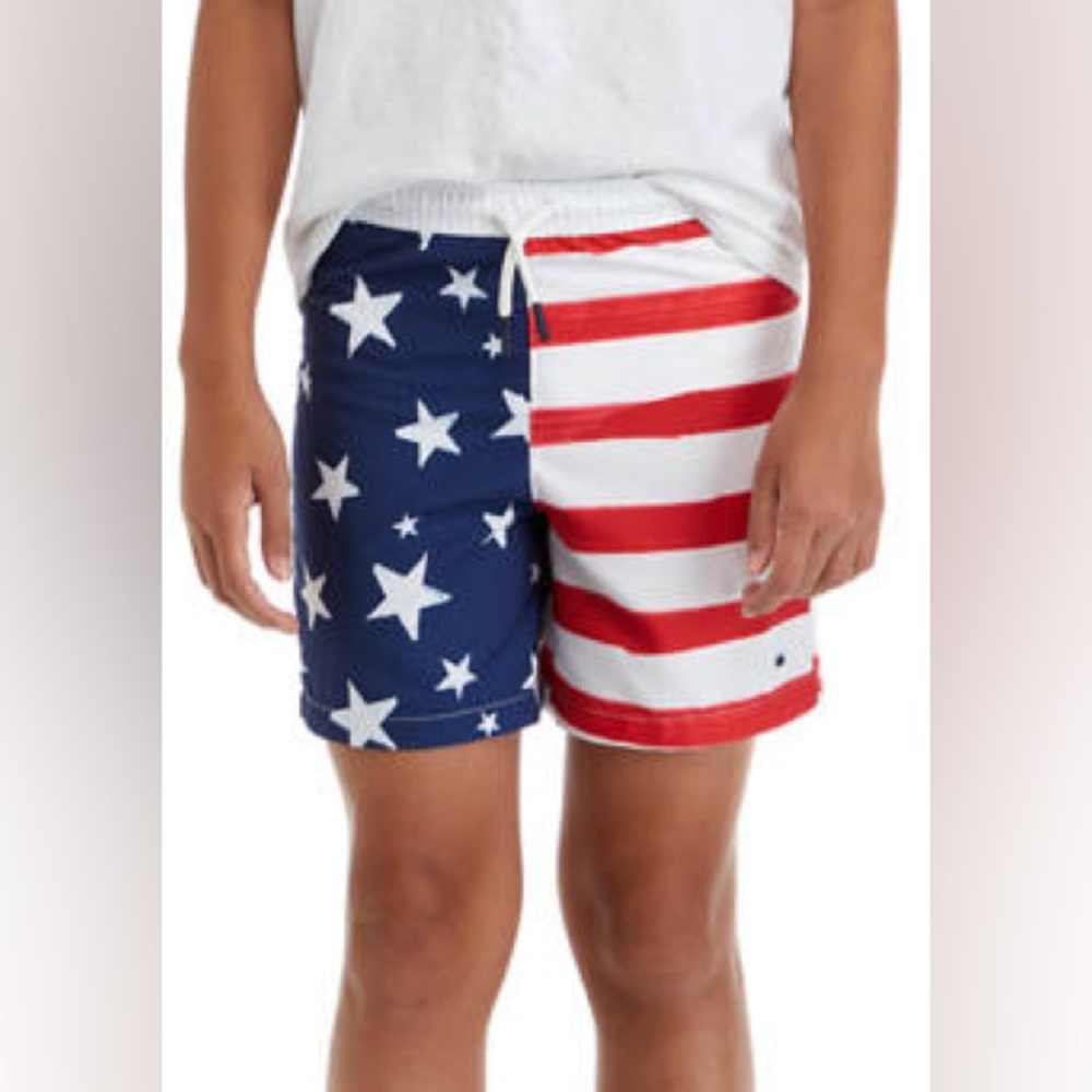 Crown & Ivy Boys Flag Swim Trunks